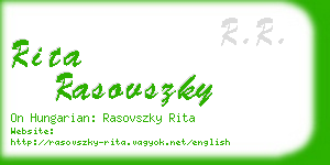 rita rasovszky business card